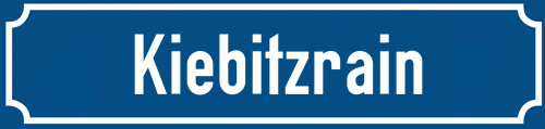 Straßenschild Kiebitzrain zum kostenlosen Download