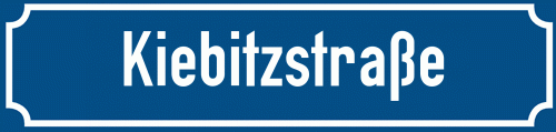 Straßenschild Kiebitzstraße zum kostenlosen Download