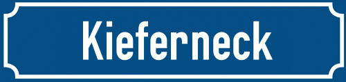 Straßenschild Kieferneck zum kostenlosen Download