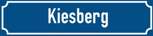 Straßenschild Kiesberg