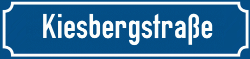 Straßenschild Kiesbergstraße