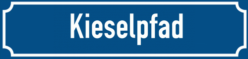 Straßenschild Kieselpfad zum kostenlosen Download