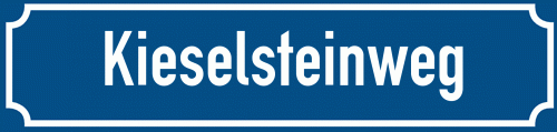 Straßenschild Kieselsteinweg