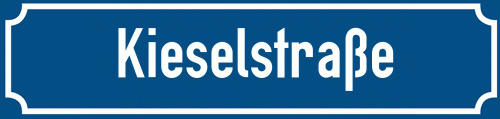 Straßenschild Kieselstraße