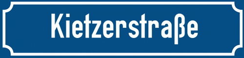 Straßenschild Kietzerstraße zum kostenlosen Download