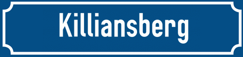 Straßenschild Killiansberg zum kostenlosen Download