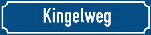 Straßenschild Kingelweg zum kostenlosen Download