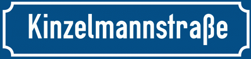 Straßenschild Kinzelmannstraße zum kostenlosen Download