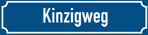Straßenschild Kinzigweg zum kostenlosen Download
