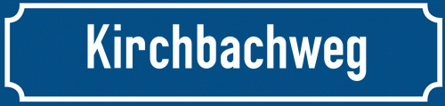 Straßenschild Kirchbachweg zum kostenlosen Download