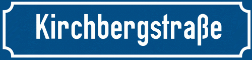 Straßenschild Kirchbergstraße zum kostenlosen Download
