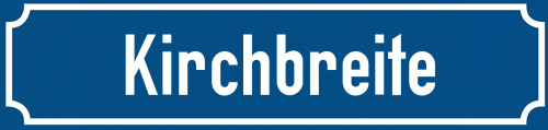 Straßenschild Kirchbreite zum kostenlosen Download