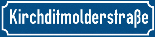 Straßenschild Kirchditmolderstraße