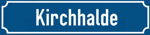 Straßenschild Kirchhalde