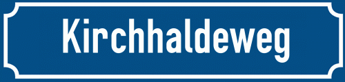 Straßenschild Kirchhaldeweg zum kostenlosen Download