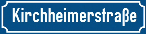 Straßenschild Kirchheimerstraße zum kostenlosen Download