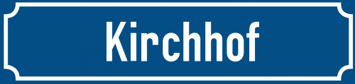 Straßenschild Kirchhof