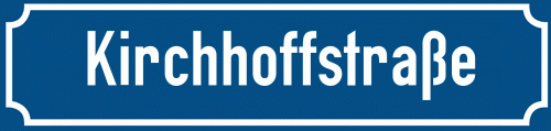 Straßenschild Kirchhoffstraße