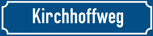 Straßenschild Kirchhoffweg