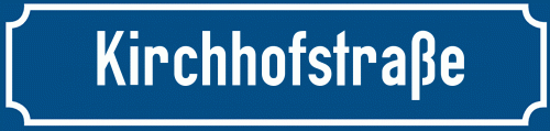 Straßenschild Kirchhofstraße zum kostenlosen Download