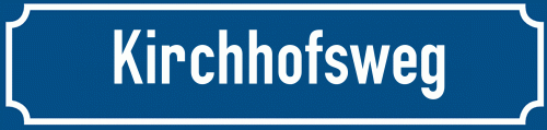 Straßenschild Kirchhofsweg