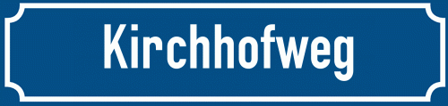 Straßenschild Kirchhofweg zum kostenlosen Download