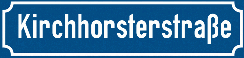 Straßenschild Kirchhorsterstraße