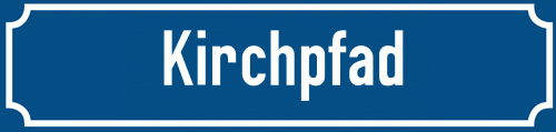 Straßenschild Kirchpfad zum kostenlosen Download