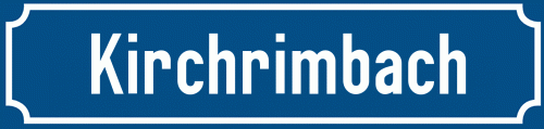 Straßenschild Kirchrimbach