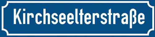 Straßenschild Kirchseelterstraße zum kostenlosen Download