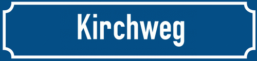 Straßenschild Kirchweg