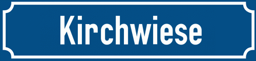 Straßenschild Kirchwiese