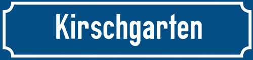 Straßenschild Kirschgarten