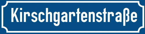 Straßenschild Kirschgartenstraße zum kostenlosen Download