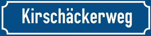 Straßenschild Kirschäckerweg zum kostenlosen Download