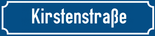Straßenschild Kirstenstraße