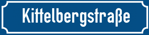 Straßenschild Kittelbergstraße zum kostenlosen Download