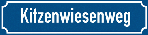 Straßenschild Kitzenwiesenweg