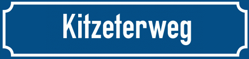 Straßenschild Kitzeterweg