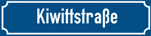 Straßenschild Kiwittstraße