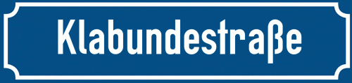 Straßenschild Klabundestraße zum kostenlosen Download