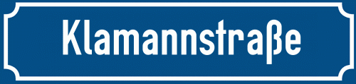 Straßenschild Klamannstraße zum kostenlosen Download