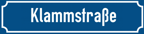 Straßenschild Klammstraße