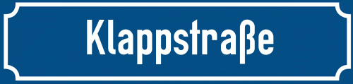 Straßenschild Klappstraße