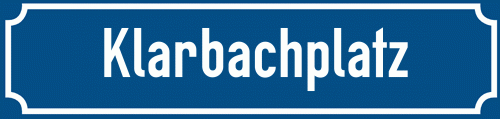Straßenschild Klarbachplatz