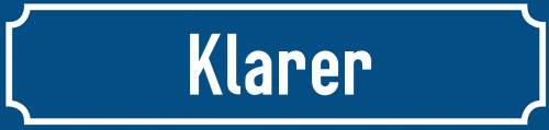 Straßenschild Klarer