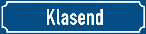Straßenschild Klasend zum kostenlosen Download