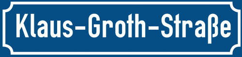 Straßenschild Klaus-Groth-Straße