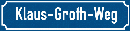 Straßenschild Klaus-Groth-Weg