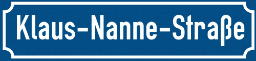 Straßenschild Klaus-Nanne-Straße